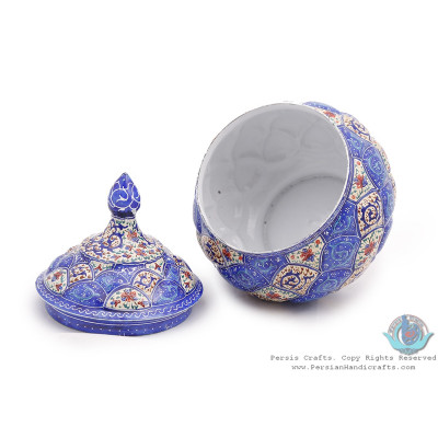 Enamel Toranj Eslimi Minakari Sugar Pot/Candy Dish - HE3910 Enamel Toranj Eslimi Minakari Sugar Pot/Candy Dish - HE3910