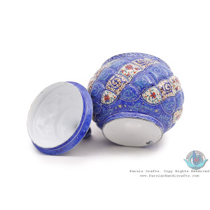 Enamel Toranj Eslimi Minakari Sugar Pot/Candy Dish - HE3910-Persian Handicrafts