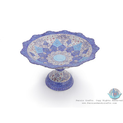 Enamel Classical Toranj Eslimi Minakari Pedestal Platter - HE3919