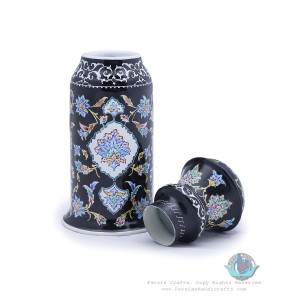Unique Minakari Tea Mug with Lid - HE3924-Persian Handicrafts