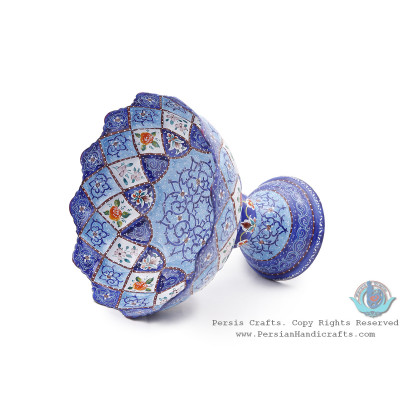 Premium Pedestal Dish w Azure Eslimi Minakari Design - HE4000 Premium Pedestal Dish w Azure Eslimi Minakari Design - HE4000