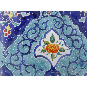 Privileged Flower Vase With Azure Toranj Design - HE4002-Persian Handicrafts