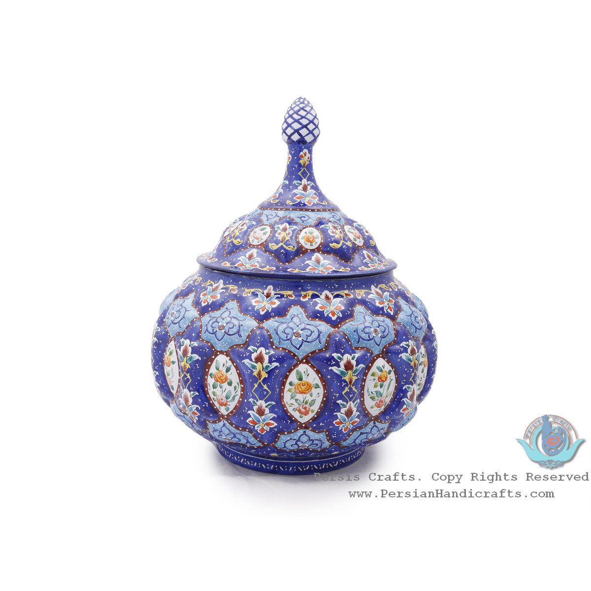 Privileged Candy Dish w Eslimi & Toranj Minakari Design - HE4003-Persian Handicrafts