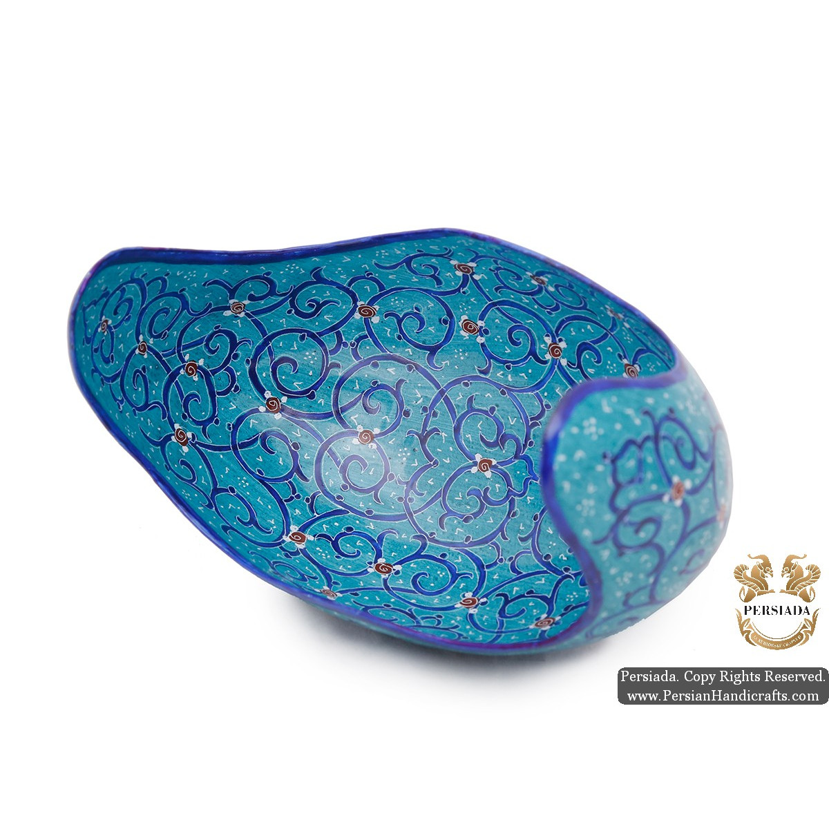 Kashkool Candy Dish & Plate | Hand Painted Minakari | HE5103-Persian Handicrafts