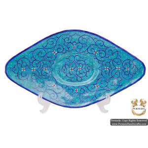 Kashkool Candy Dish & Plate | Hand Painted Minakari | HE5103-Persian Handicrafts