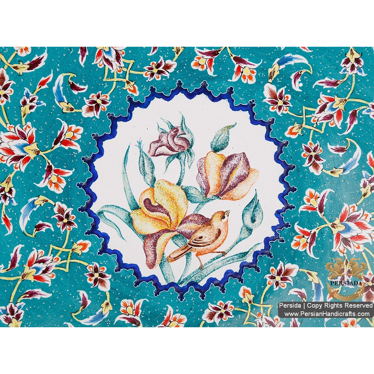 Wall Plate | Hand Painted Minakari | HE5202-Persian Handicrafts