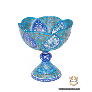 Pedestal Dish | Hand Painted Minakari | HE6101-Persian Handicrafts