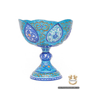 Pedestal Dish | Hand Painted Minakari | HE6101-Persian Handicrafts