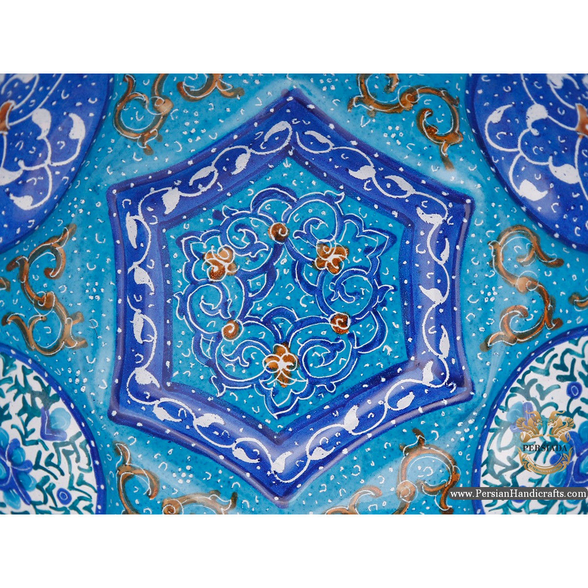 Pedestal Dish | Hand Painted Minakari | HE6101-Persian Handicrafts