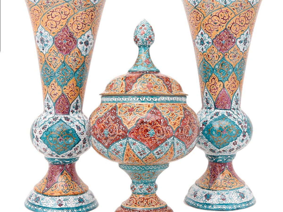 Candy Dish Flower Vase Hand Painted Minakari Persiada HE6108