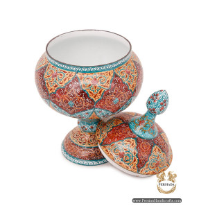 Candy Dish Flower Vase | Hand Painted Minakari | HE6108-Persian Handicrafts