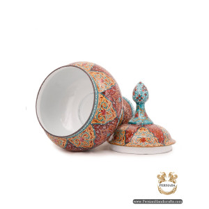 Candy Dish Flower Vase | Hand Painted Minakari | HE6108-Persian Handicrafts