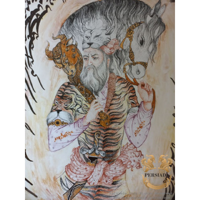 Wall Plate| Shahnameh Calligraphy Minakari |PHE8001 Wall Plate| Shahnameh Calligraphy Minakari |PHE8001