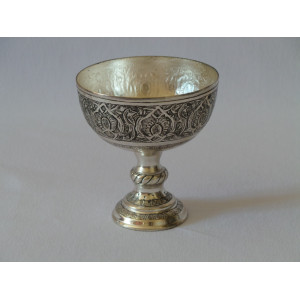 Hand Engraving on Sliver Plated Pedestal Candy/Nut Bowl Dish - HG2001-Persian Handicrafts