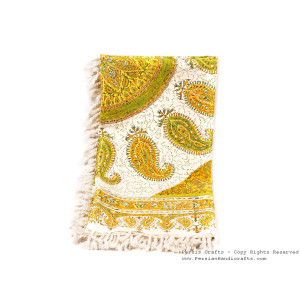 Persian Tapestry (Ghalamkar) Tablecloth - HGH3071-Persian Handicrafts