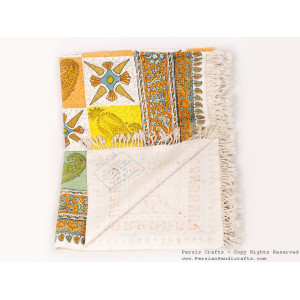 Persian Tapestry (Ghalamkar) Tablecloth - HGH3072-Persian Handicrafts