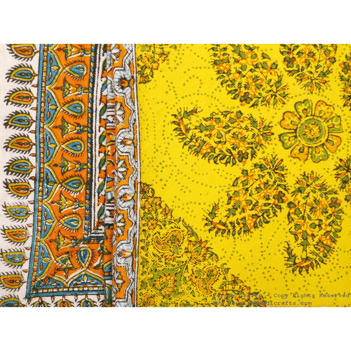 Persian Tapestry (Ghalamkar) Tablecloth - HGH3073-Persian Handicrafts