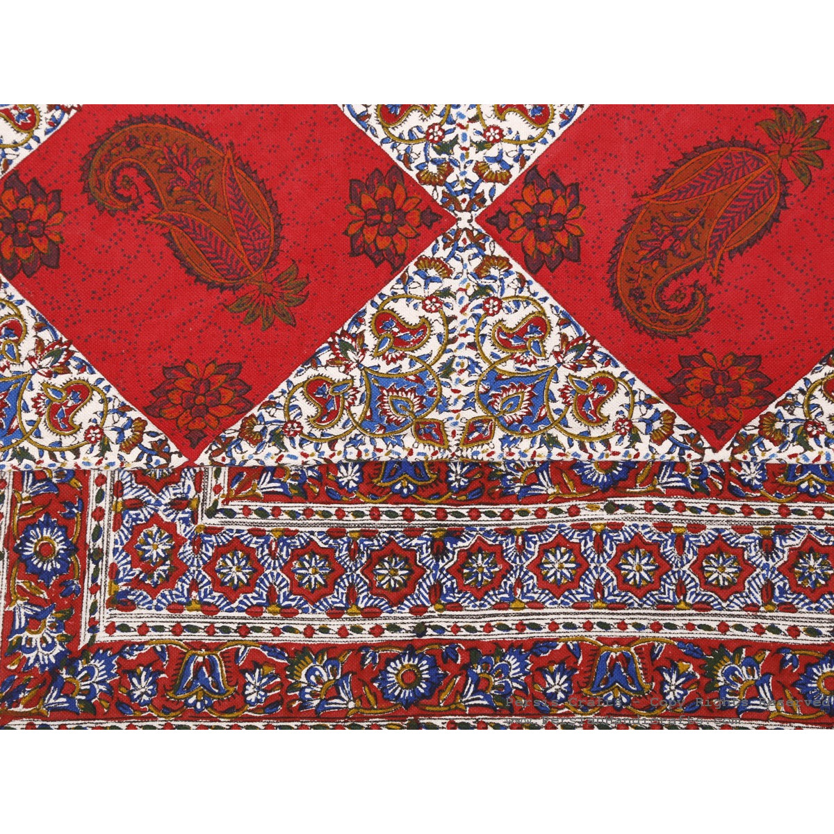 Persian Tapestry (Ghalamkar) Tablecloth - HGH3074-Persian Handicrafts
