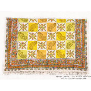Persian Tapestry (Ghalamkar) Tablecloth - HGH3076-Persian Handicrafts