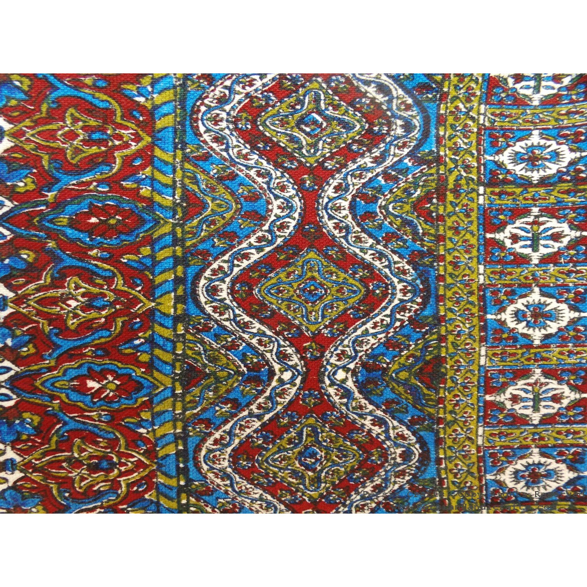Persian Tapestry (Ghalamkar) Tablecloth - HGH3603-Persian Handicrafts