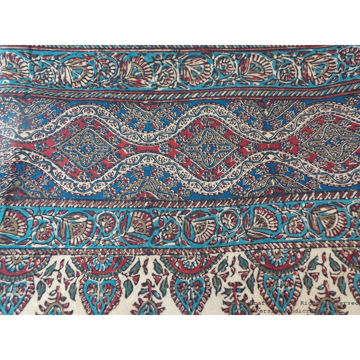 Persian Tapestry (Ghalamkar) Vintage Style Tablecloth - HGH3605-Persian Handicrafts