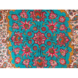 Persian Tapestry (Ghalamkar) Tablecloth - HGH3608-Persian Handicrafts