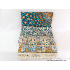 Persian Tapestry (Ghalamkar) Gonbad Style Tablecloth - HGH3611-Persian Handicrafts