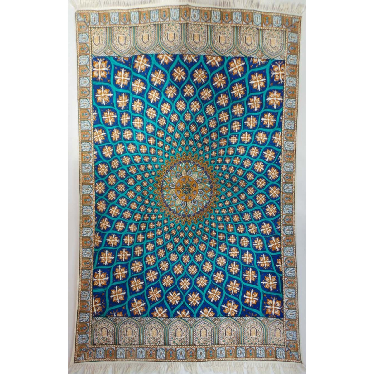 Persian Tapestry (Ghalamkar) Rug Style Tablecloth - HGH3607-Persian Handicrafts