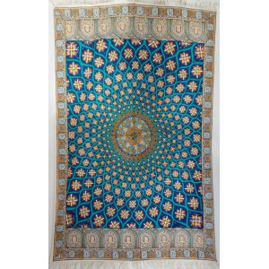 Persian Tapestry (Ghalamkar) Gonbad Style Tablecloth - HGH3611-Persian Handicrafts