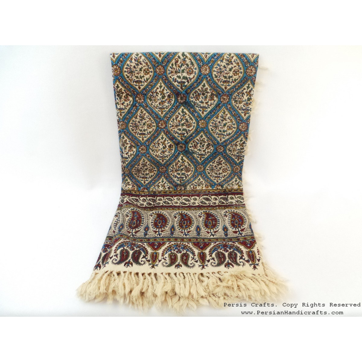 Persian Tapestry (Ghalamkar) Tablecloth - HGH3612-Persian Handicrafts