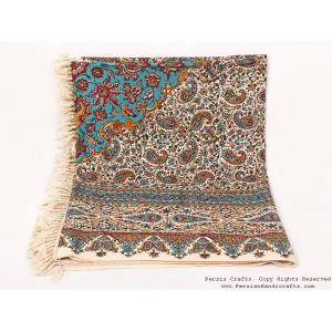 Persian Tapestry (Ghalamkar) Toranj Style Tablecloth - HGH3613-Persian Handicrafts