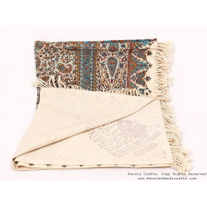 Persian Tapestry (Ghalamkar) Toranj Style Tablecloth - HGH3613-Persian Handicrafts