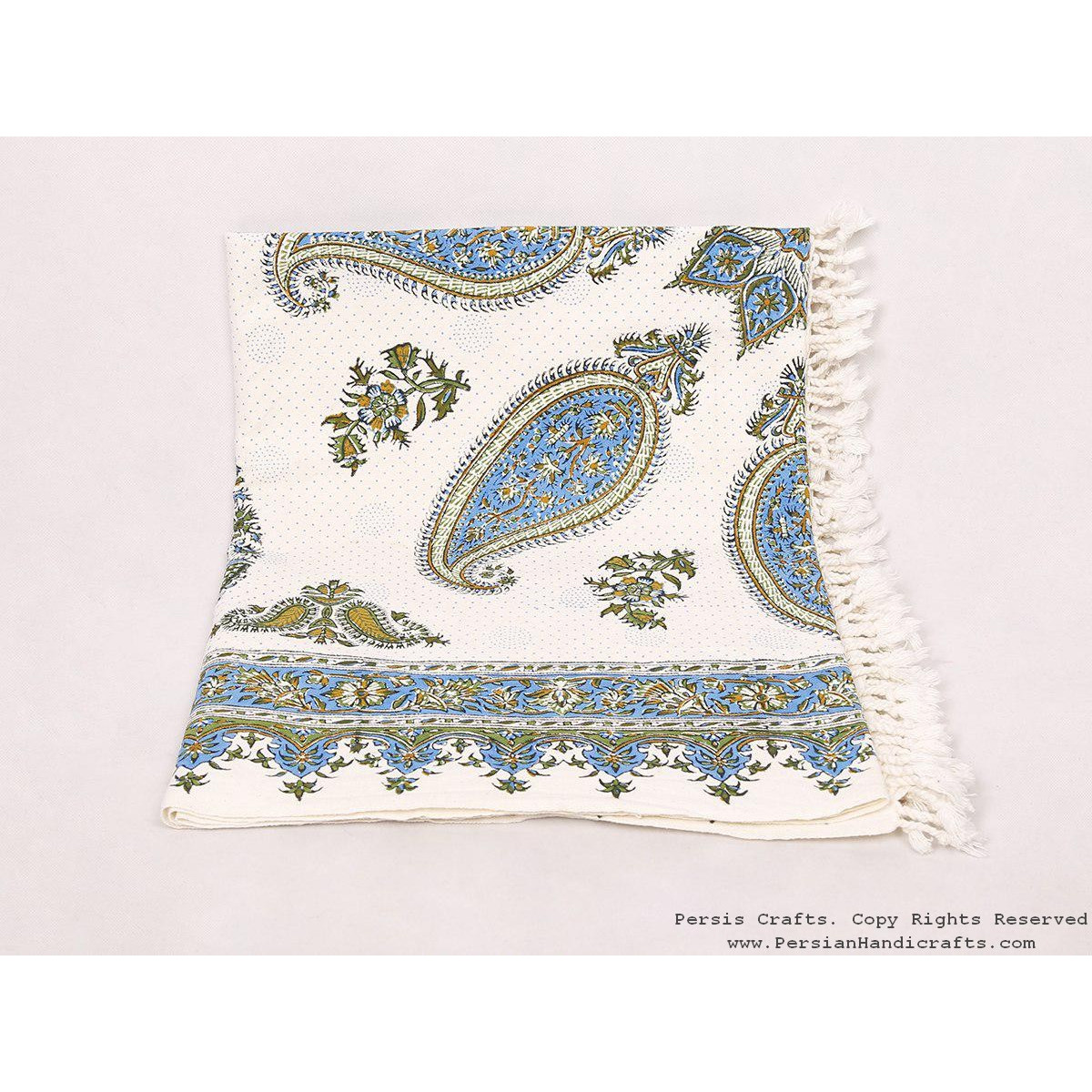 Persian Tapestry (Ghalamkar) Tablecloth - HGH3705-Persian Handicrafts