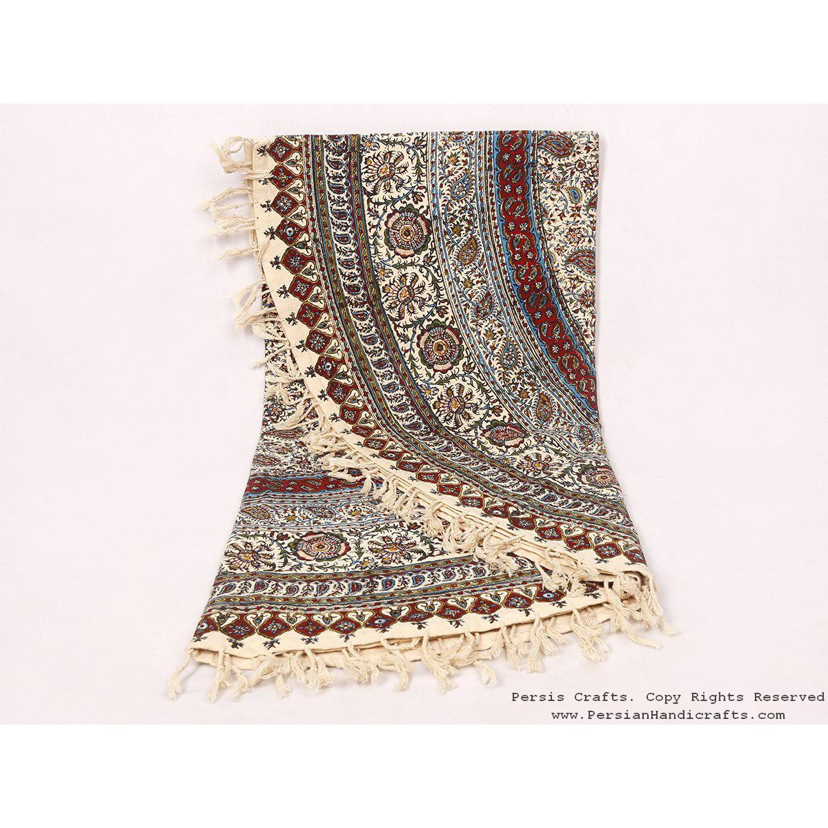 Persian Tapestry (Ghalamkar) Tablecloth - HGH3706-Persian Handicrafts