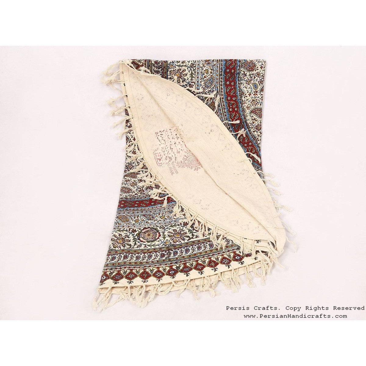Persian Tapestry (Ghalamkar) Tablecloth - HGH3706-Persian Handicrafts