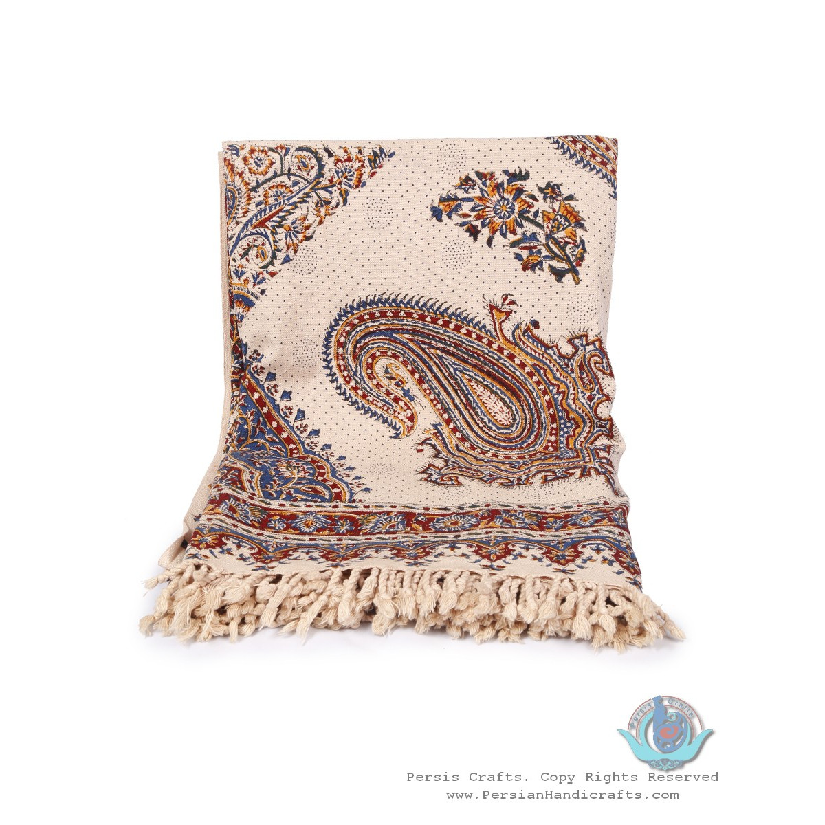 Multi Paisley Tapestry Ghalamkar Tablecloth - HGH3903-Persian Handicrafts