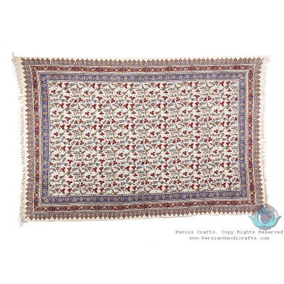 Persian Tapestry Grape & Flower Ghalamkar Bedspread or Tablecloth - HGH3905