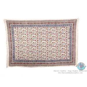 Persian Tapestry Grape & Flower Ghalamkar Bedspread or Tablecloth - HGH3907-Persian Handicrafts