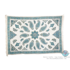 Persian Tapestry Paisley & Toranj Ghalamkar Tablecloth - HGH3911-Persian Handicrafts