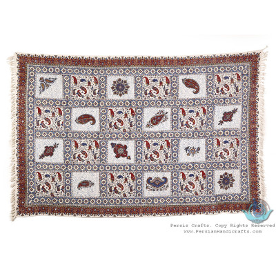 Multi Paisley Frame Look Tapestry Ghalamkar Tablecloth - HGH3912