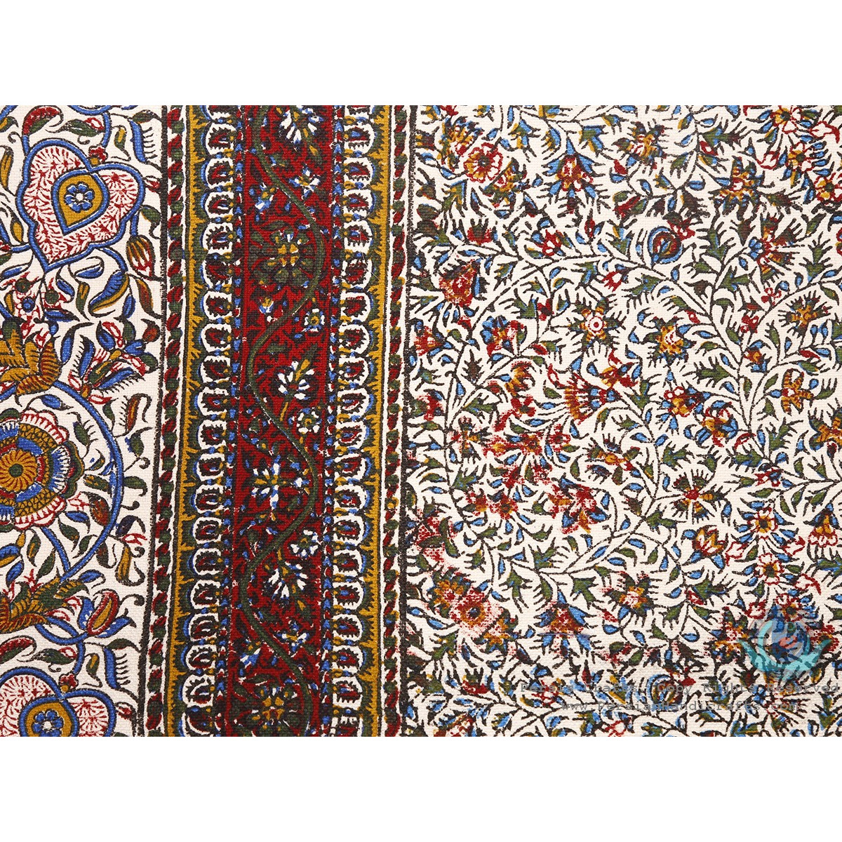 Detailed Flower Eslimi Tapestry Ghalamkar Tablecloth - HGH3914-Persian Handicrafts
