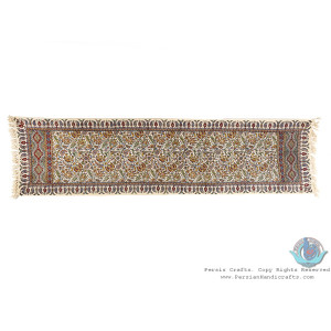 Paisley & Bird Tapestry Ghalamkar Runner Tablecloth - HGH3918-Persian Handicrafts