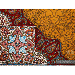 Square Tablecloth | Hand Printed Ghalamkar | HGH5102-Persian Handicrafts