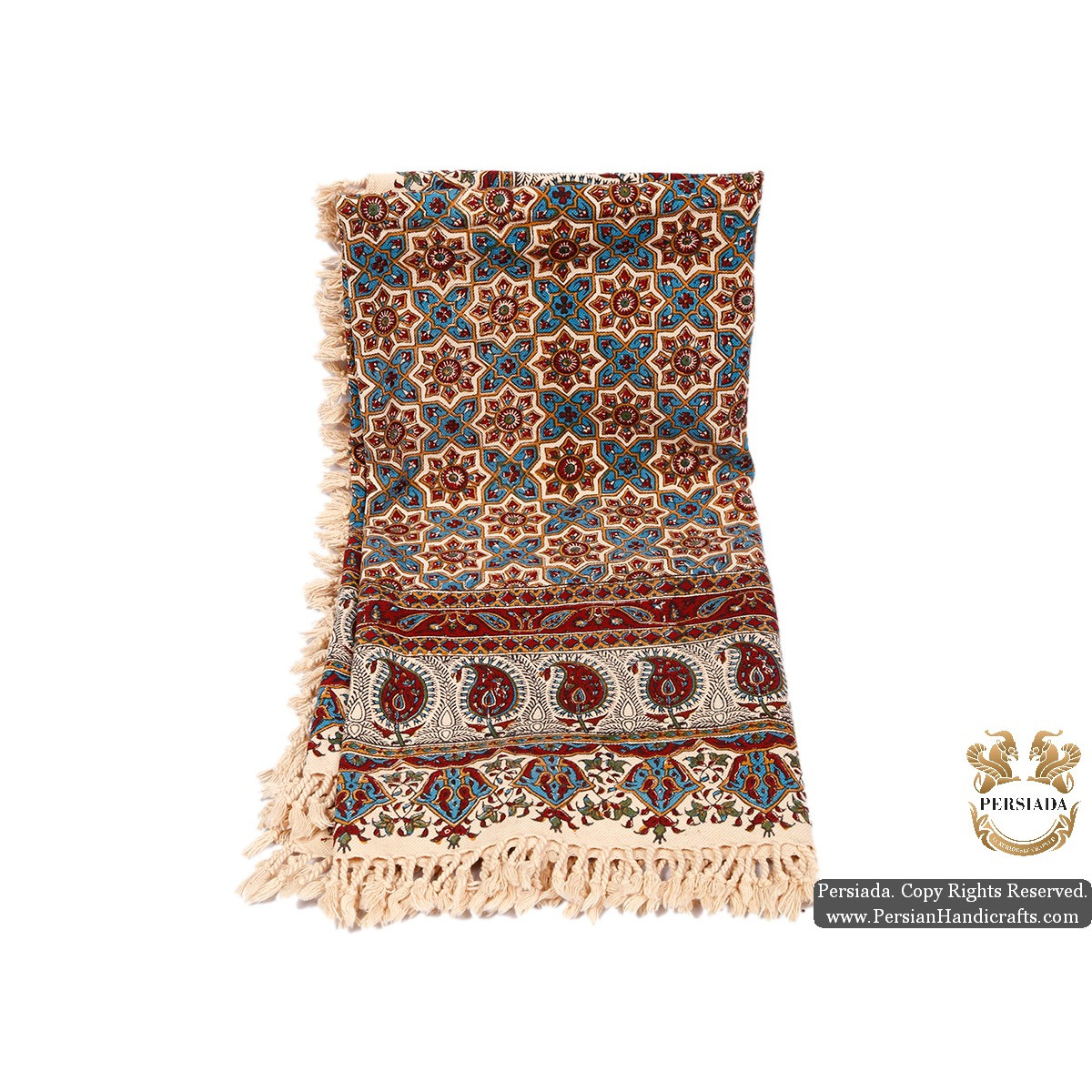 Rectangle Tablecloth | Hand Printed Ghalamkar | HGH5103-Persian Handicrafts