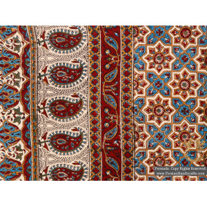 Square Tablecloth | Hand Printed Ghalamkar | HGH5107-Persian Handicrafts