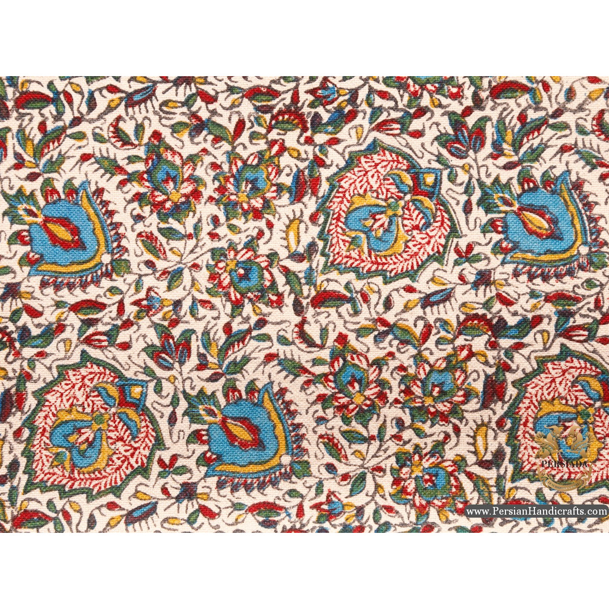 Rectangle Tablecloth, bedspread,  Handprinted Textile, Ghalamkar | Hand Printed Ghalamkar | Persiada HGH6103