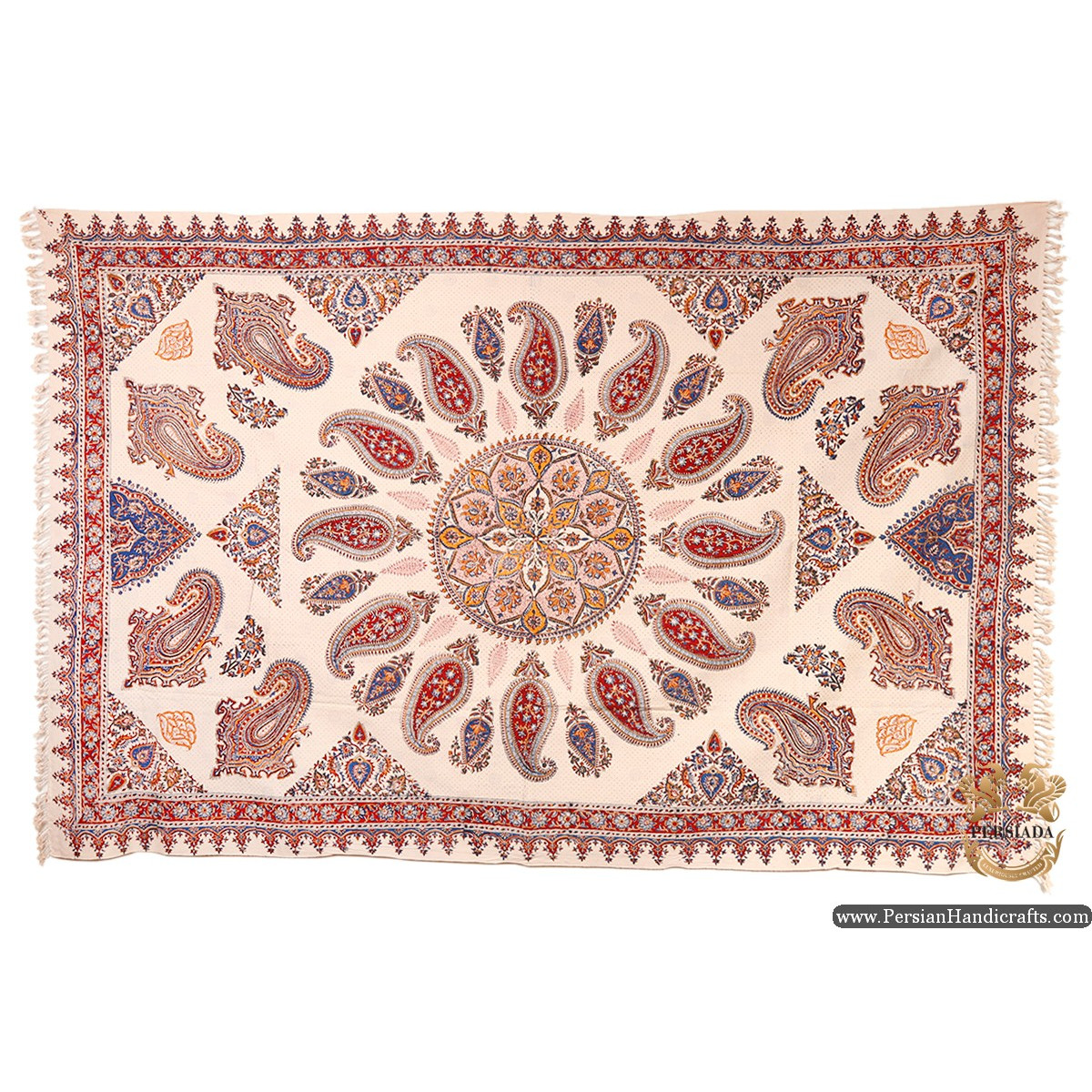 Bedspread or Tablecloth | Hand Printed Ghalamkar | HGH6109-Persian Handicrafts