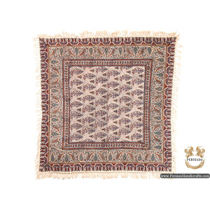 Square Tablecloth | Hand Printed Ghalamkar | HGH6110-Persian Handicrafts