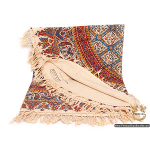 Oval Tablecloth | Hand Printed Ghalamkar | HGH6111-Persian Handicrafts
