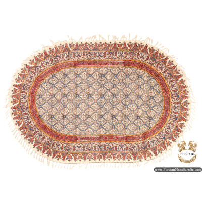 Oval Tablecloth | Hand Printed Ghalamkar | HGH6111